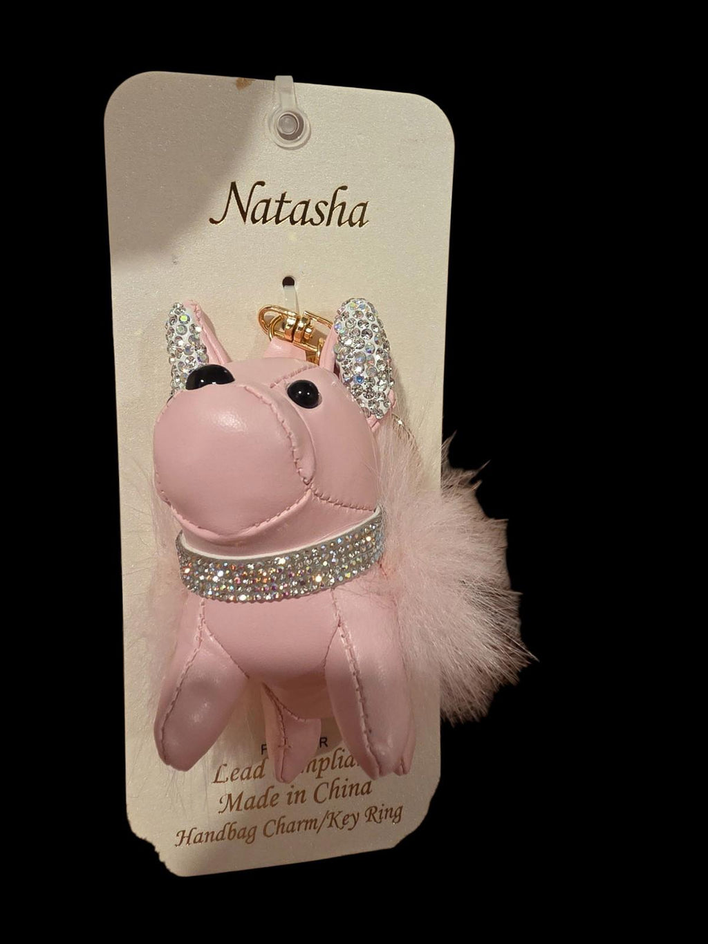 Natasha Pink Dog Purse Charm
