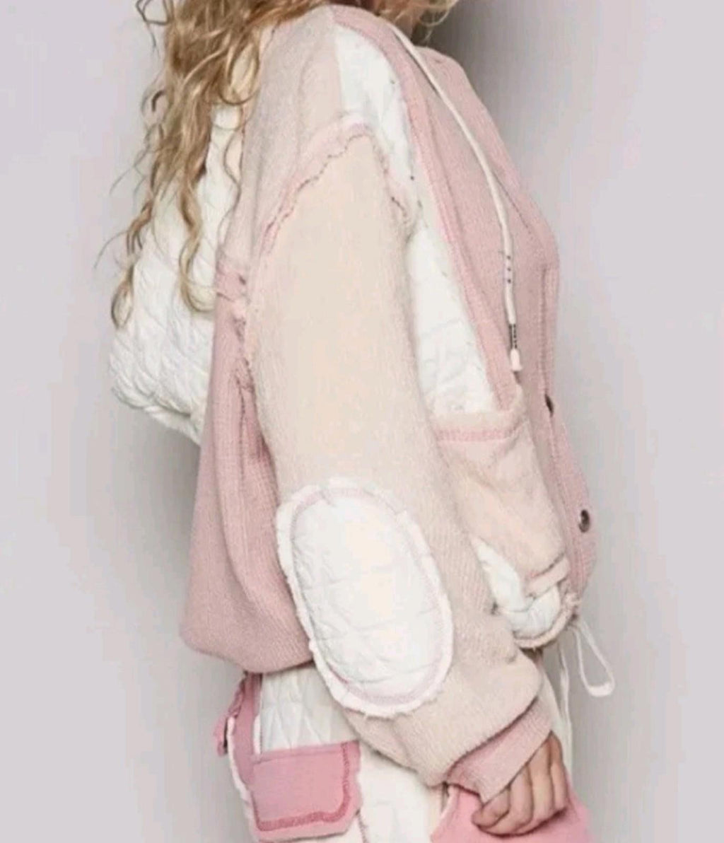 POL Multi Fabric Hooded Jacket L