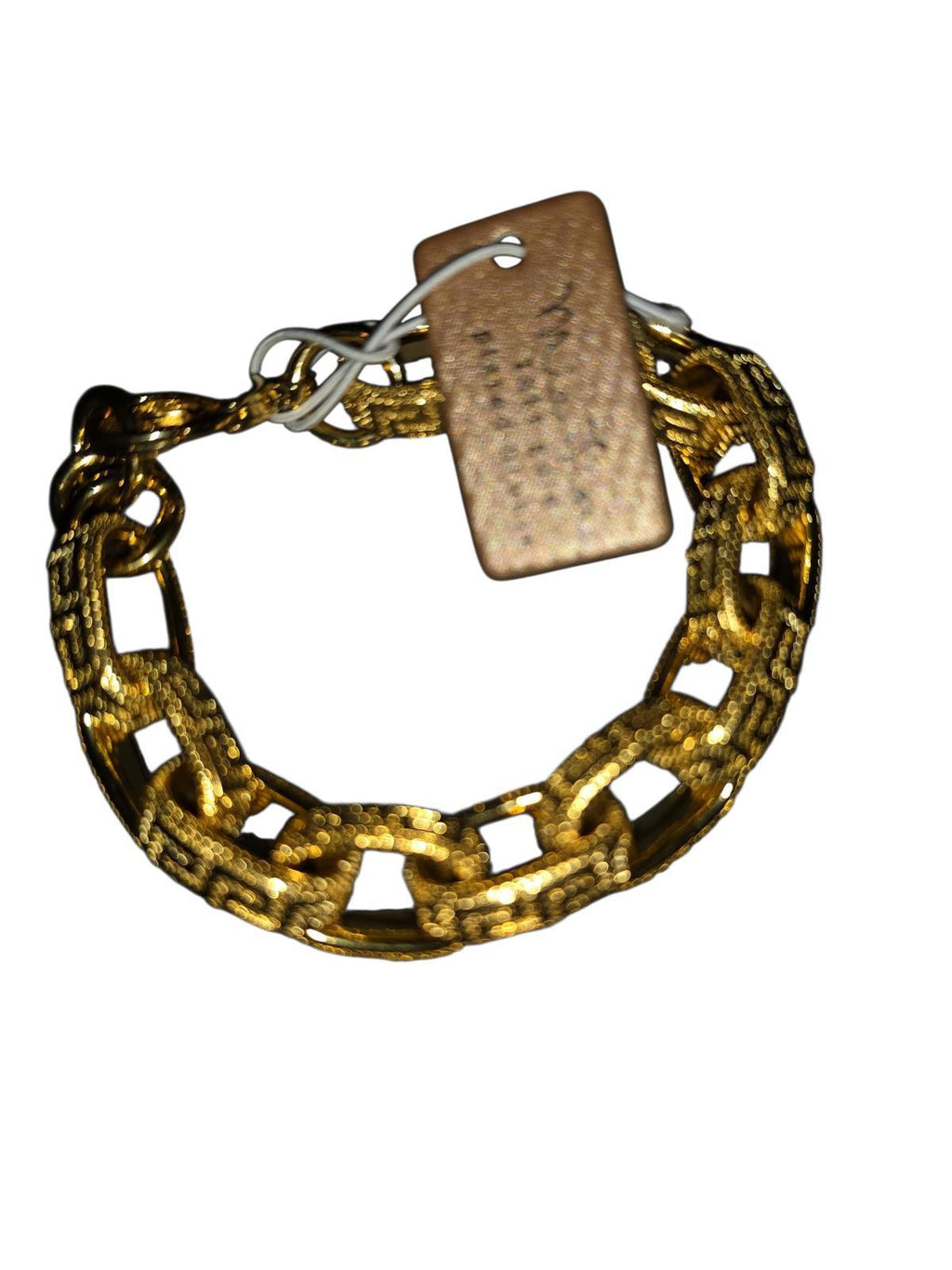 MIA FIORE Gold Made In Italy 18kt Gold Plated Bronze Greek Key Link Bracelet