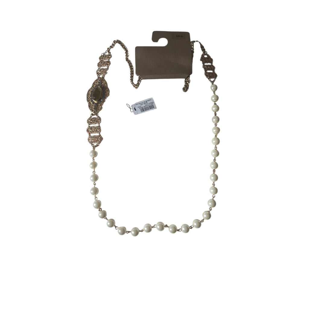 Chicos Long Pearl Satement Necklace