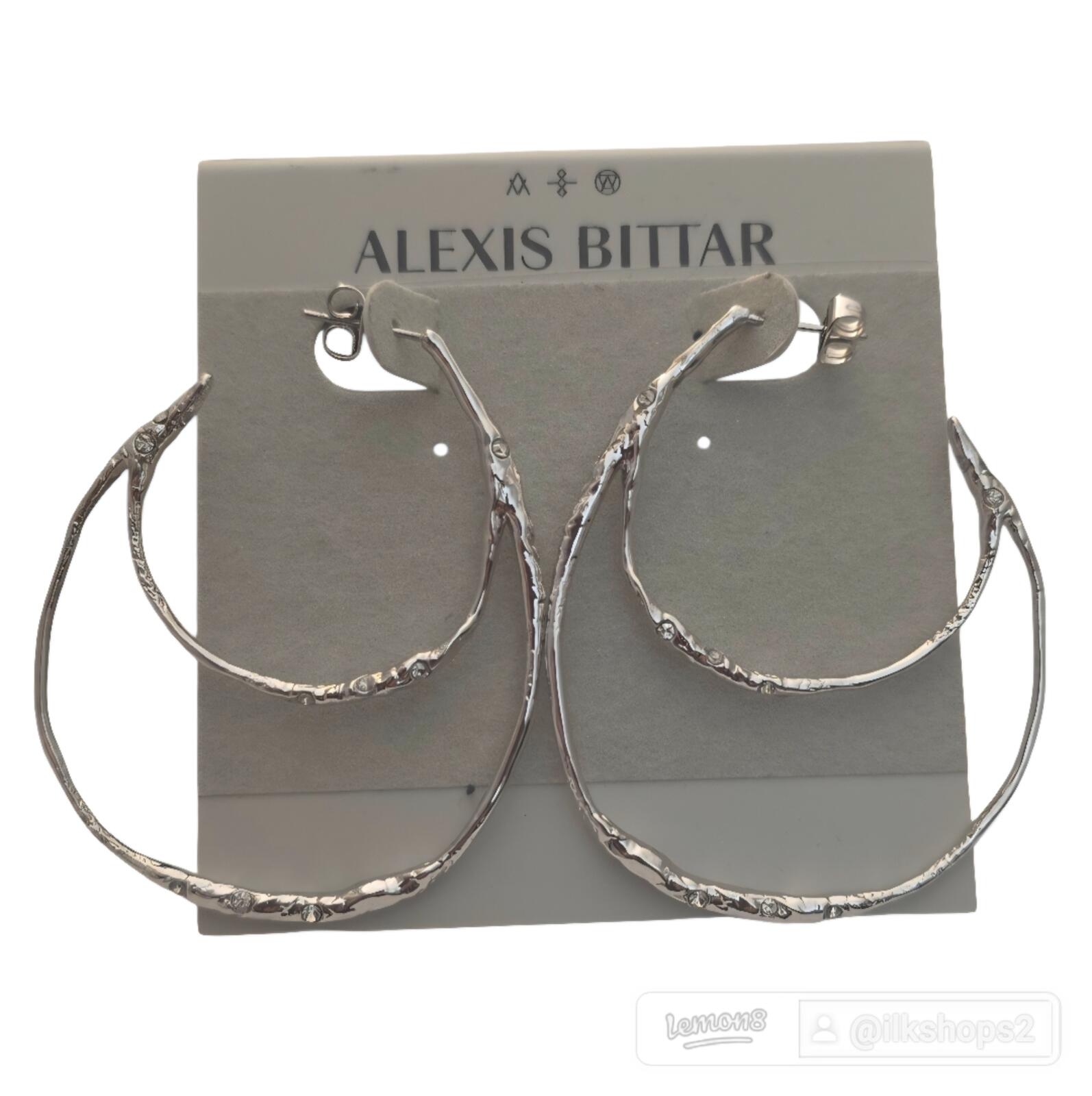Alexis Bittar Intertwined Crystal Hoop Earrings