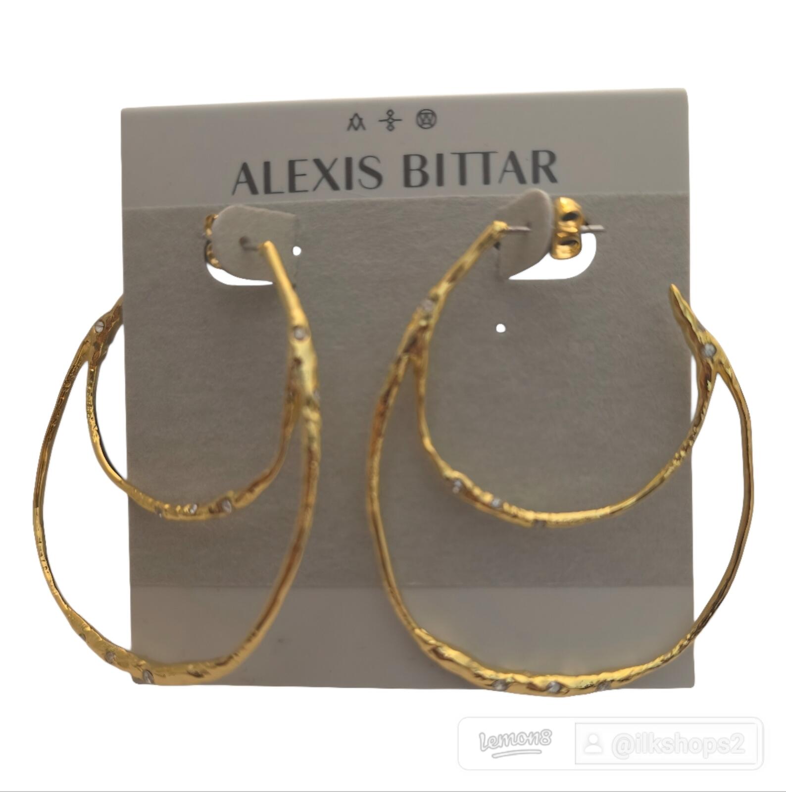 Alexis Bittar Intertwined Crystal Hoop Earrings