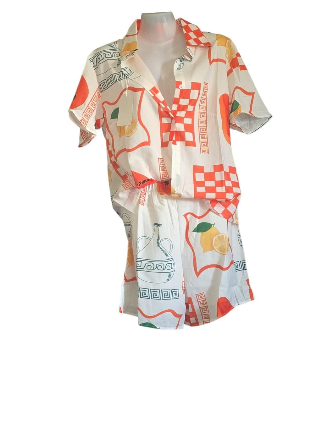 Printed Shirt and Shorts Set Endless Lemons Boutique Boho Unique
