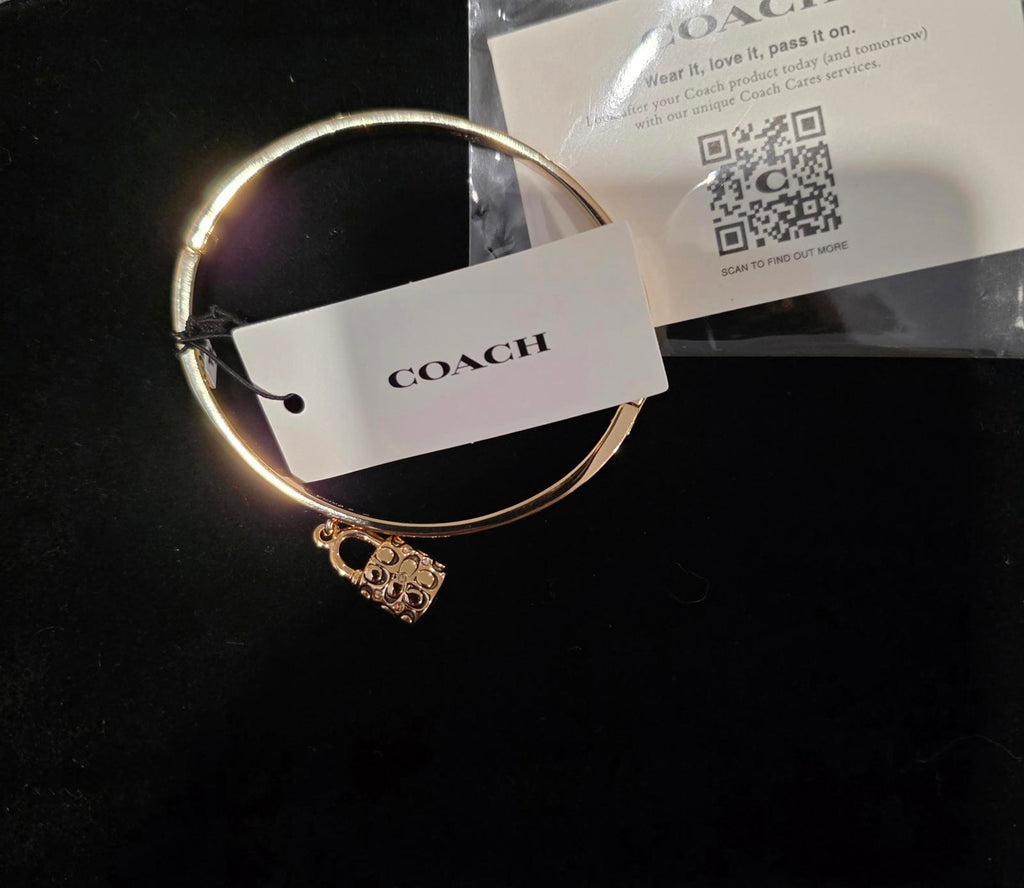 Coach Quilted Lock Hinged Bangle