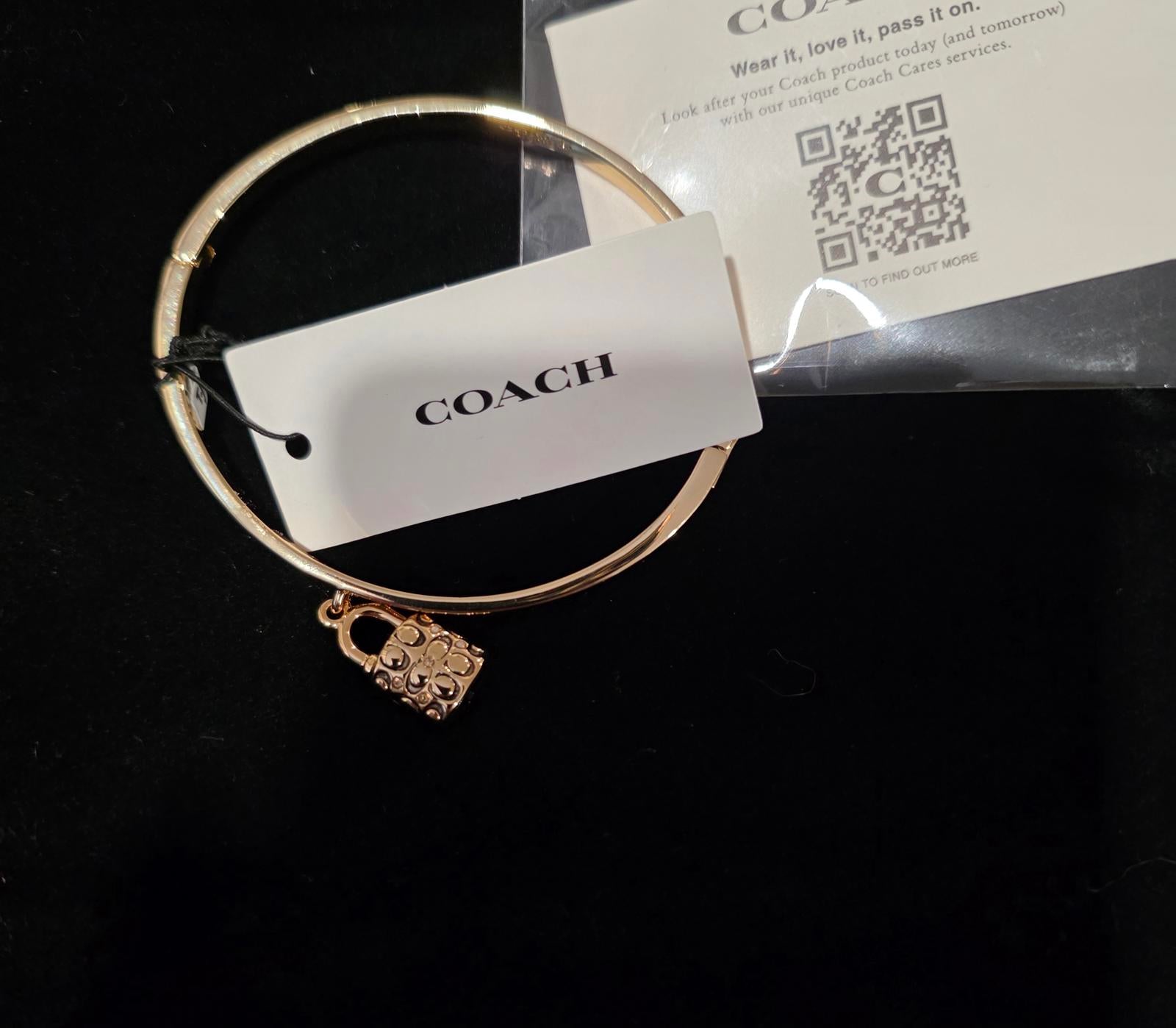 Coach Quilted Lock Hinged Bangle