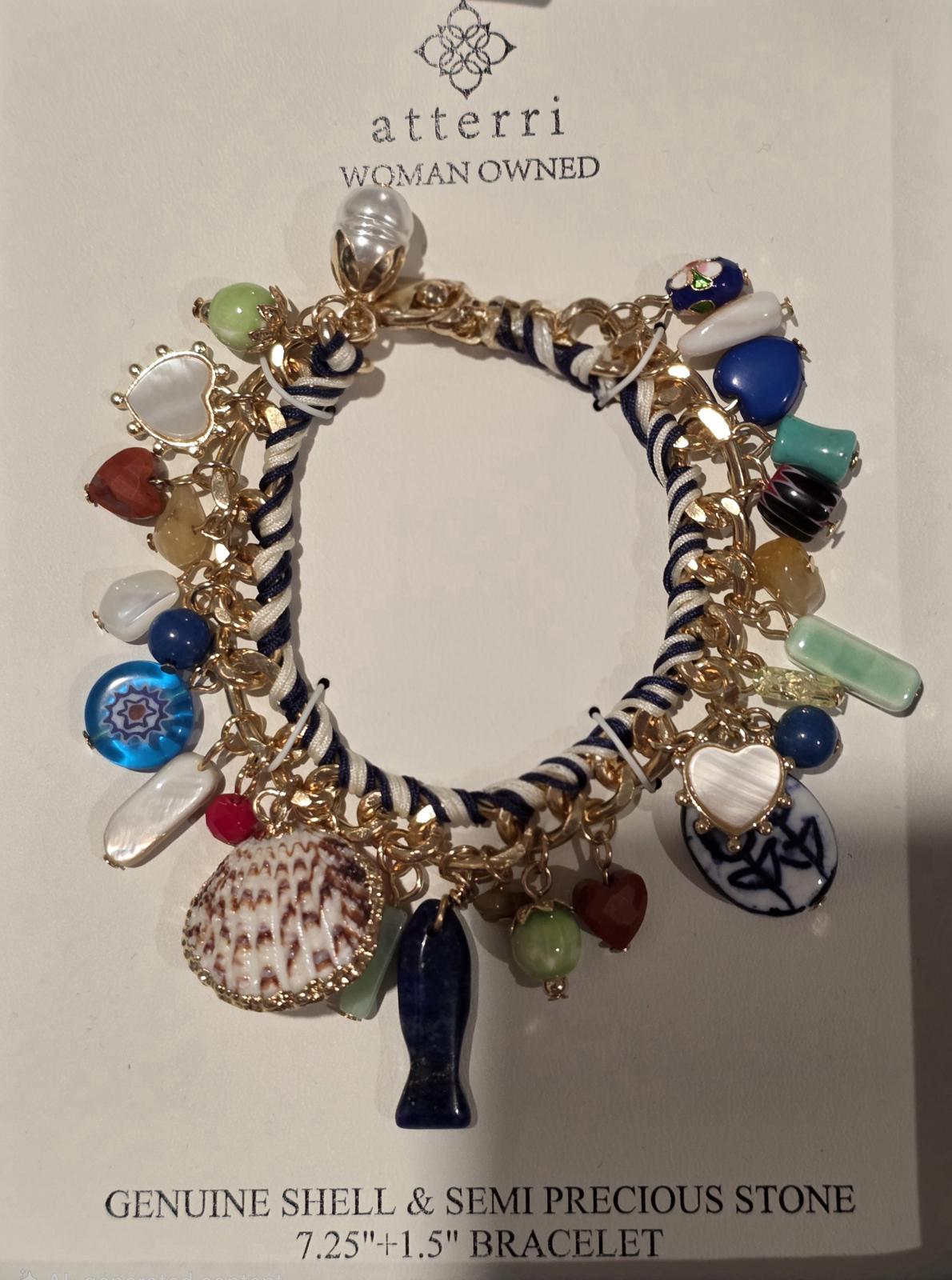 Atterri Bracelet Woman Owned Charm Multi Color Tik Tok Viral Gold Tone