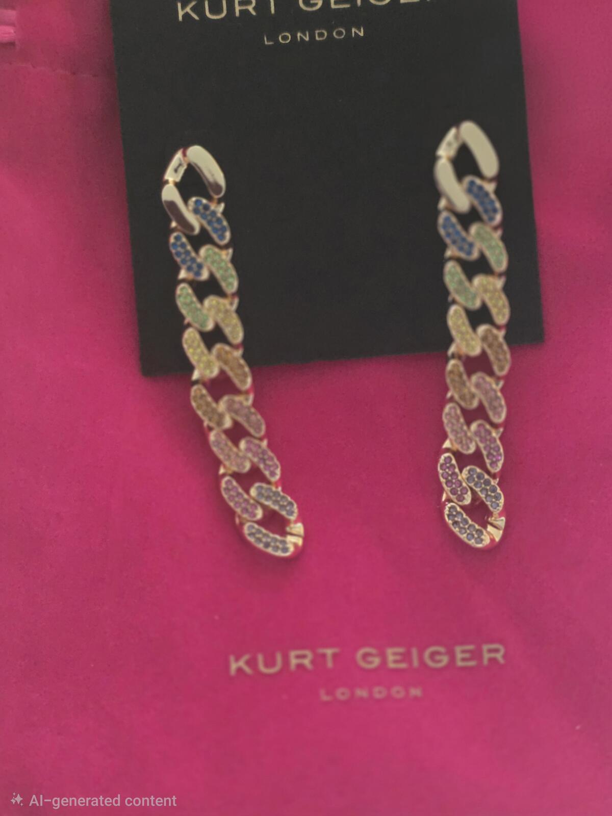 Kurt Geiger London Rainbow Chain Link Drop Earrings