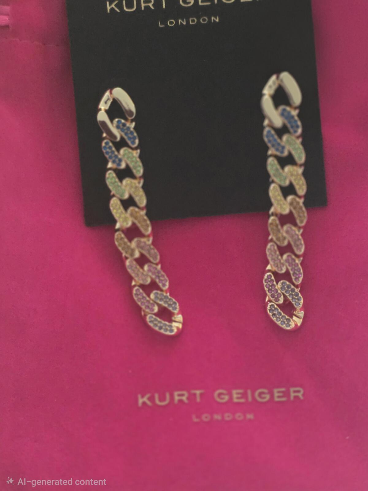 Kurt Geiger London Rainbow Chain Link Drop Earrings