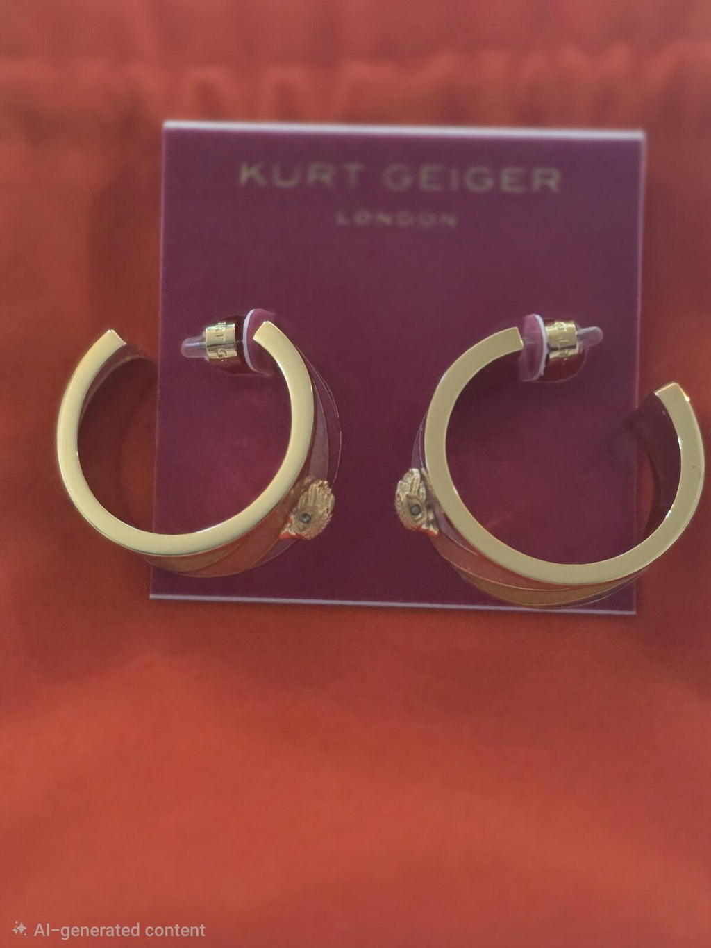 Kurt Geiger  eagle enamel huggie hoop earrings