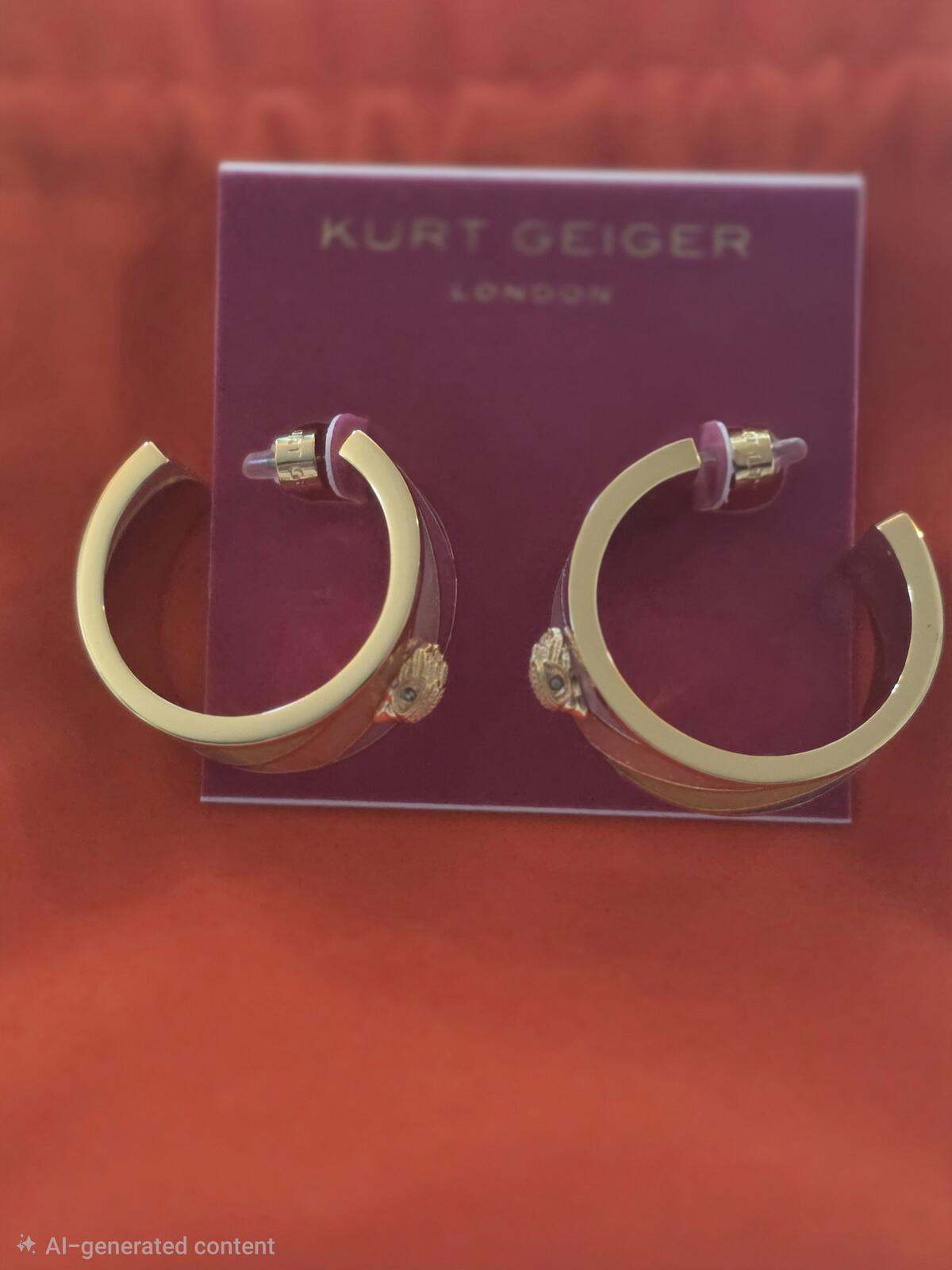 Kurt Geiger  eagle enamel huggie hoop earrings