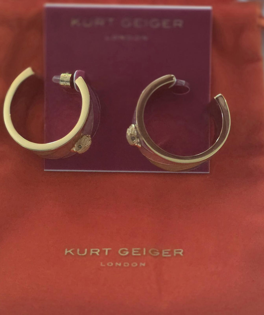 Kurt Geiger  eagle enamel huggie hoop earrings