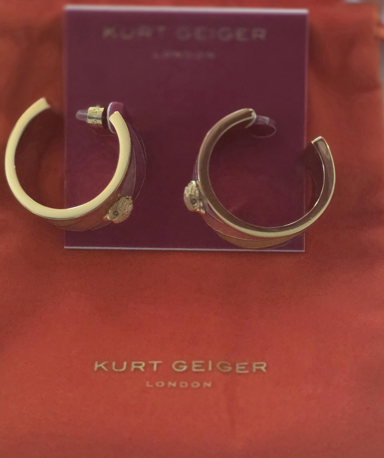 Kurt Geiger  eagle enamel huggie hoop earrings