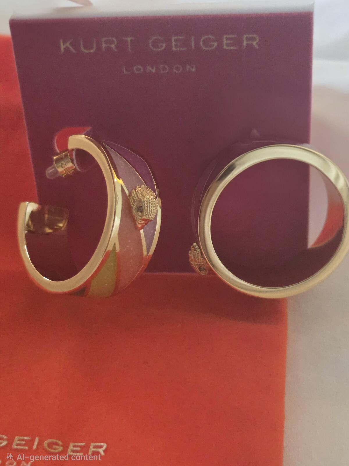 Kurt Geiger  eagle enamel huggie hoop earrings