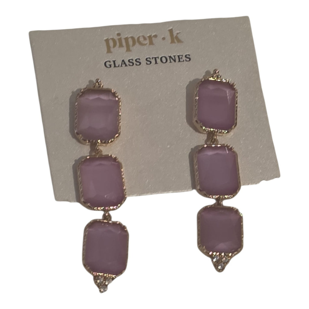 Piper-K Pink Stone dangle Earrings
