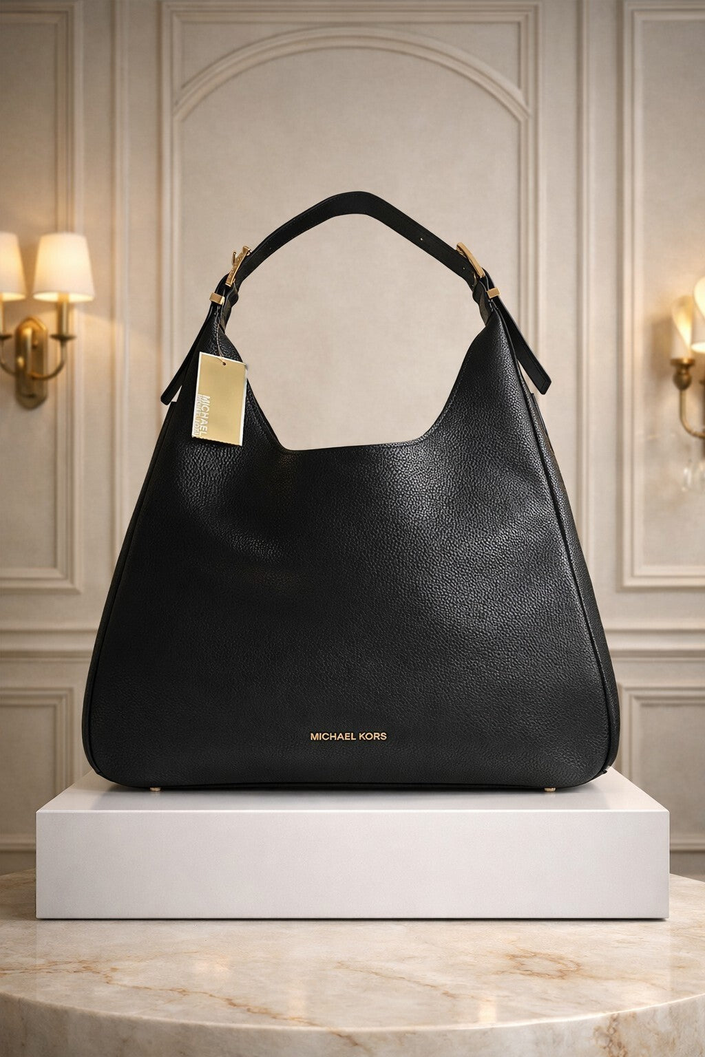 MICHAEL MICHAEL KORS Nolita Large Signature Logo Hobo Shoulder Bag