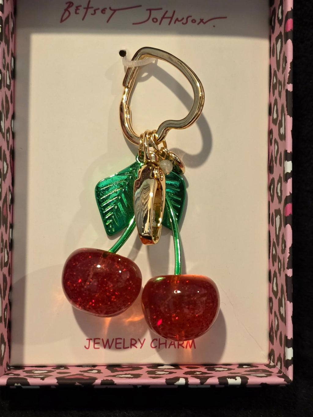 Betsey Johnson Cherry Keychain Purse Charm