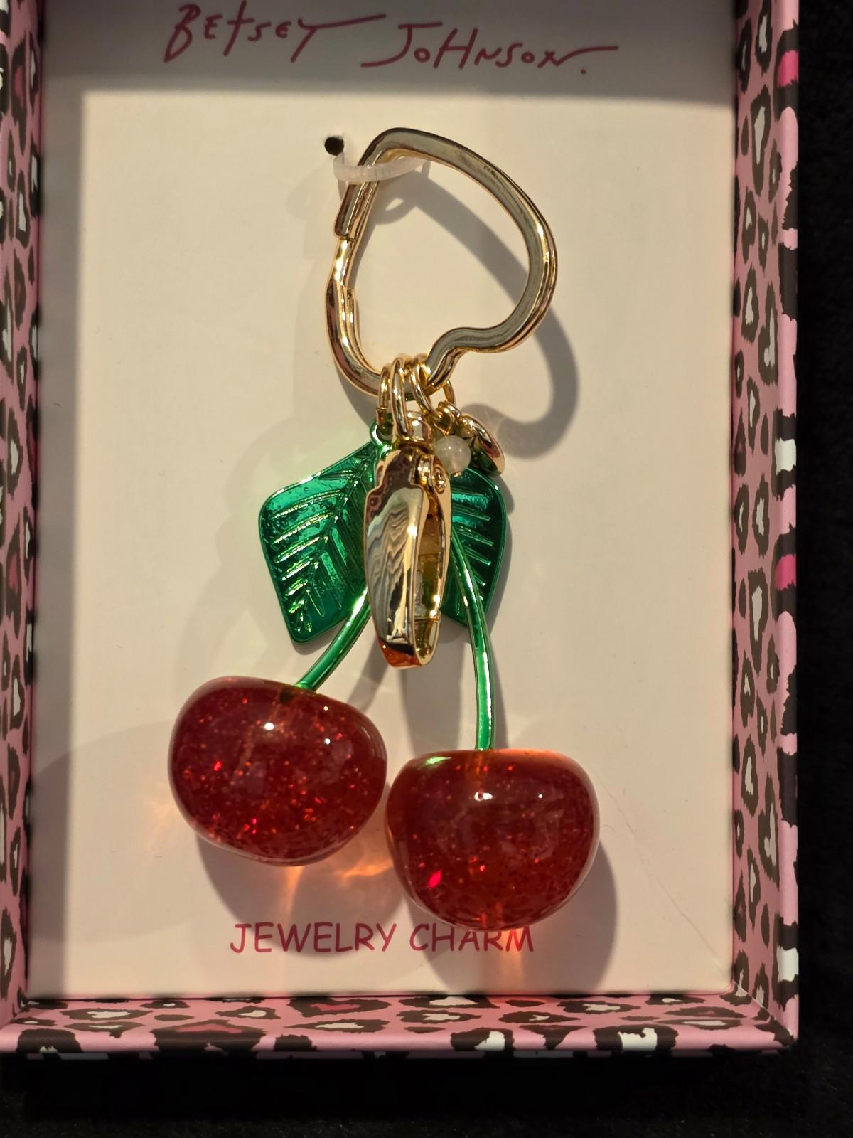 Betsey Johnson Cherry Keychain Purse Charm
