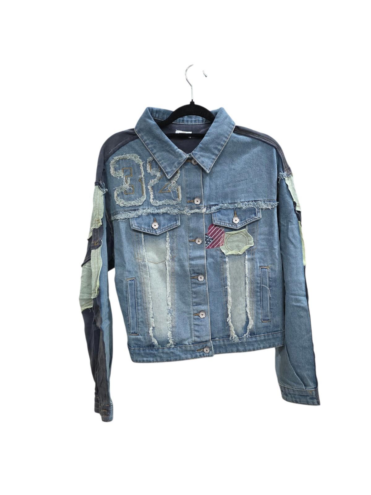 POL Denim Patchwork Jacket Size Large NWT Button Front