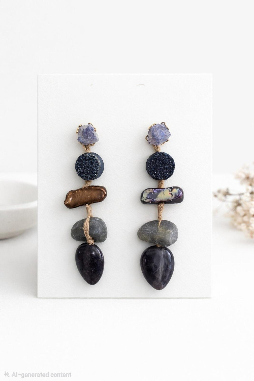Free People Glass Stone Beaded Drop Earrings
