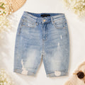Risen Jeans Jenna High Rise Distressed Mid-Length Shorts