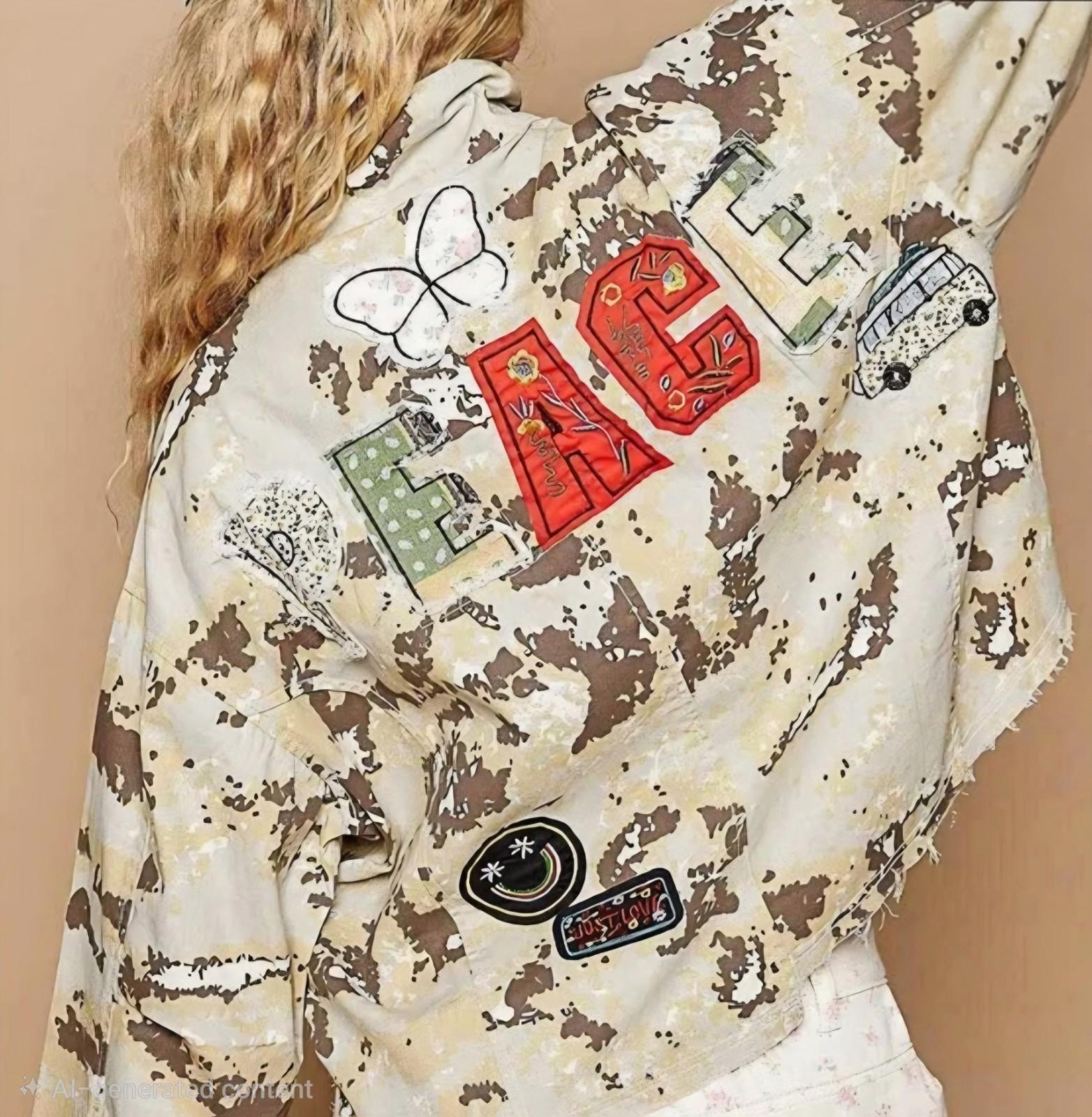 POL Camo Patchwork Jacket Size Large NWT Button Up Long Sleeve