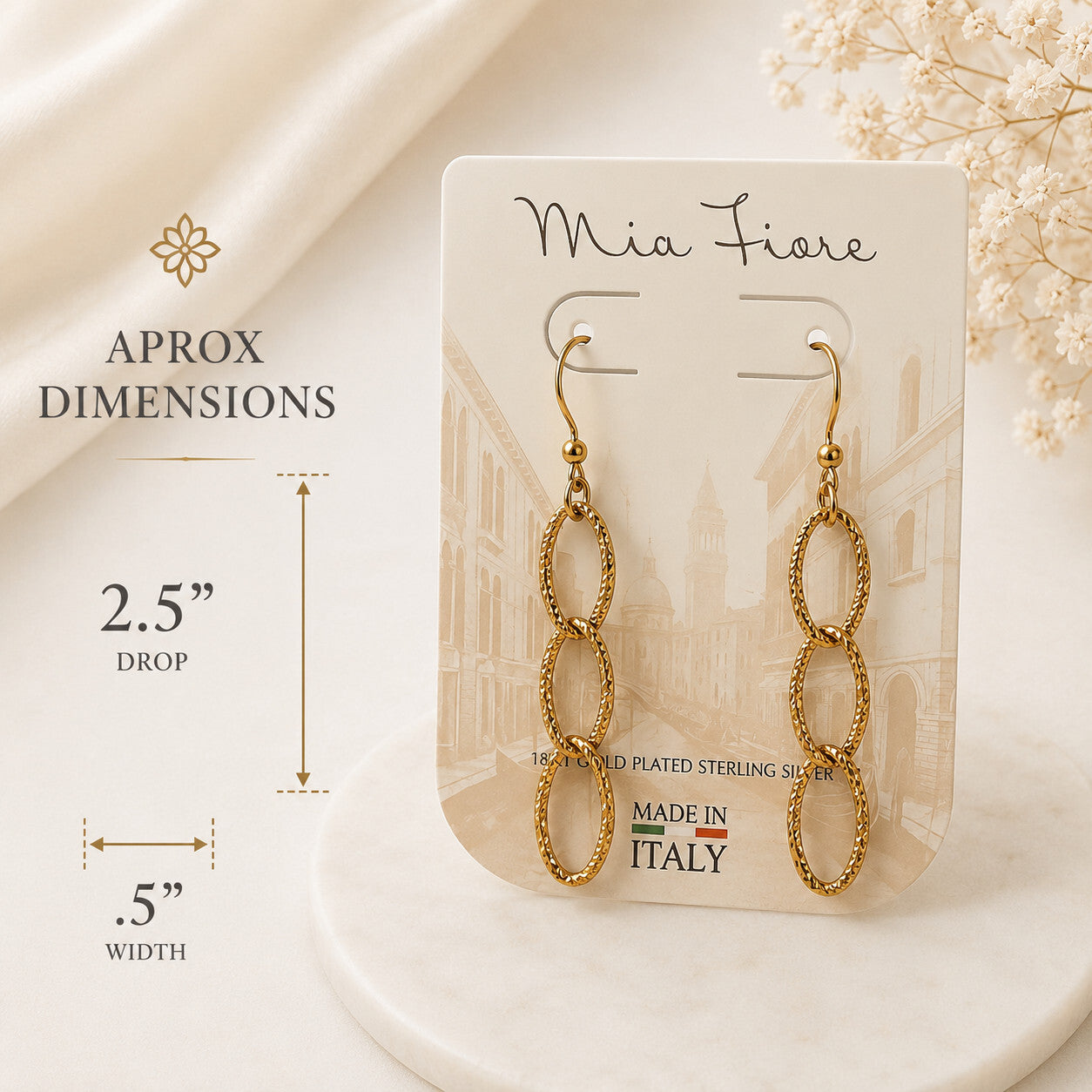 Mia Fiore 18 karat gold plated sterling silver Earrings
