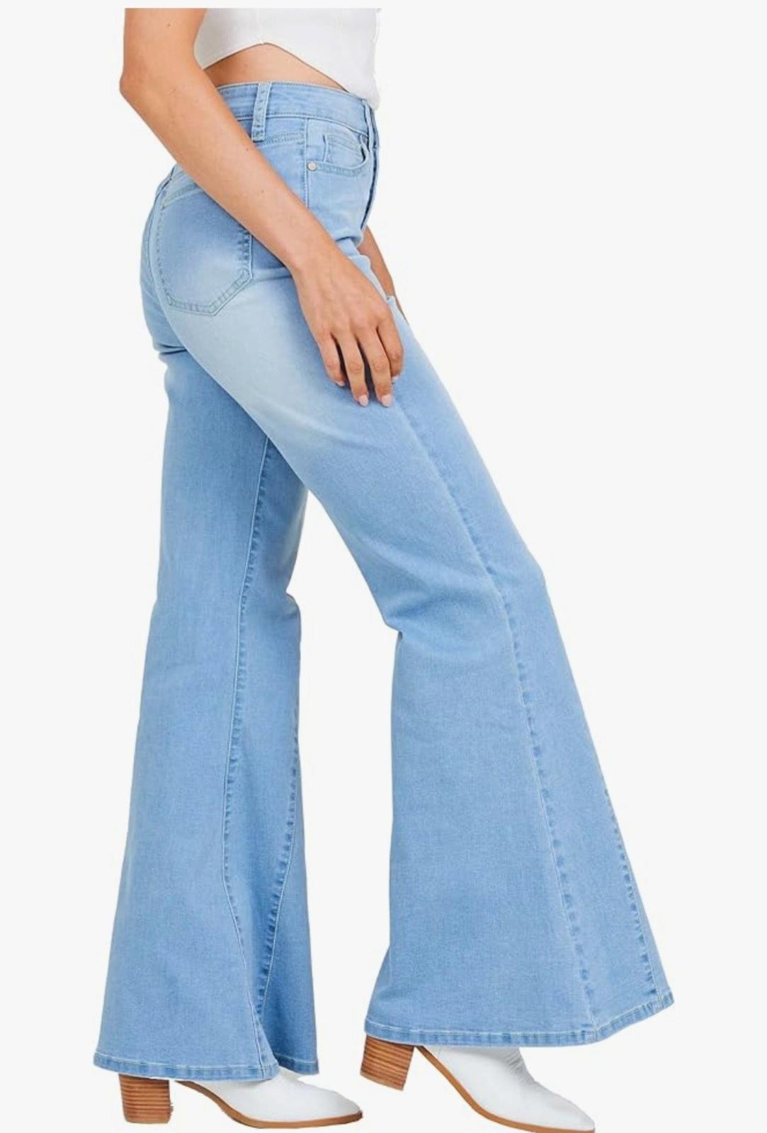 Altar'd State Women's Janice Fit and Flare Jeans High Waisted Wide Leg