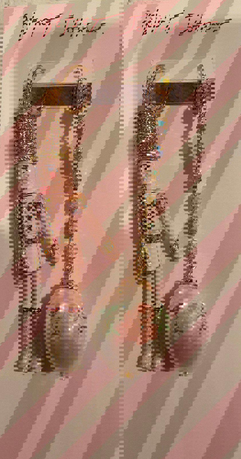 Betsey Johnson Pink Christmas Earrings