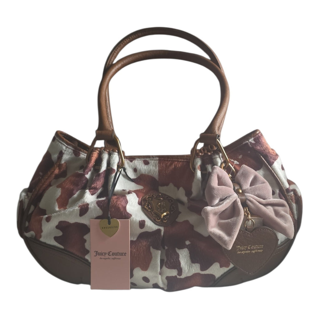 Viral Juicy Couture Romance Saddle Brown Cow Print Satchel