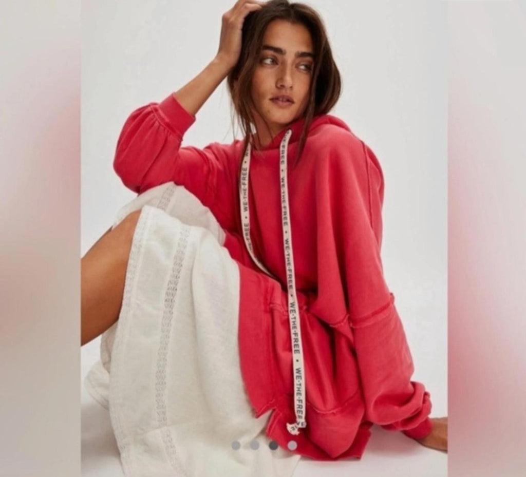 Free People We The Free Women’s Oversized Hoodie Red Size Med