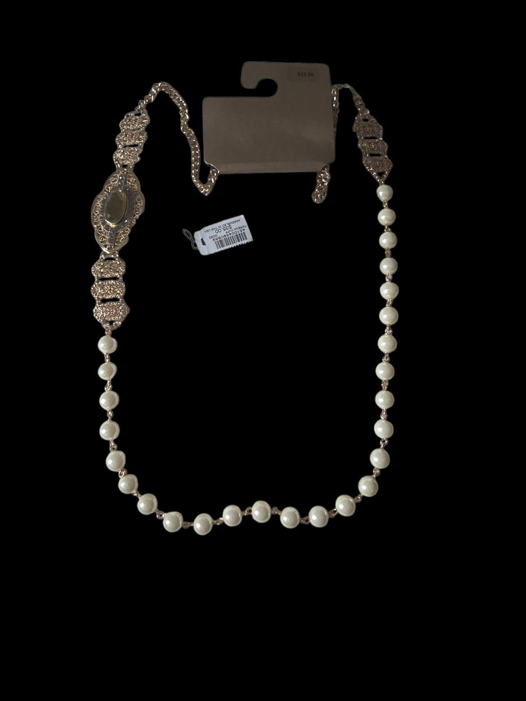 Chicos Long Pearl Satement Necklace