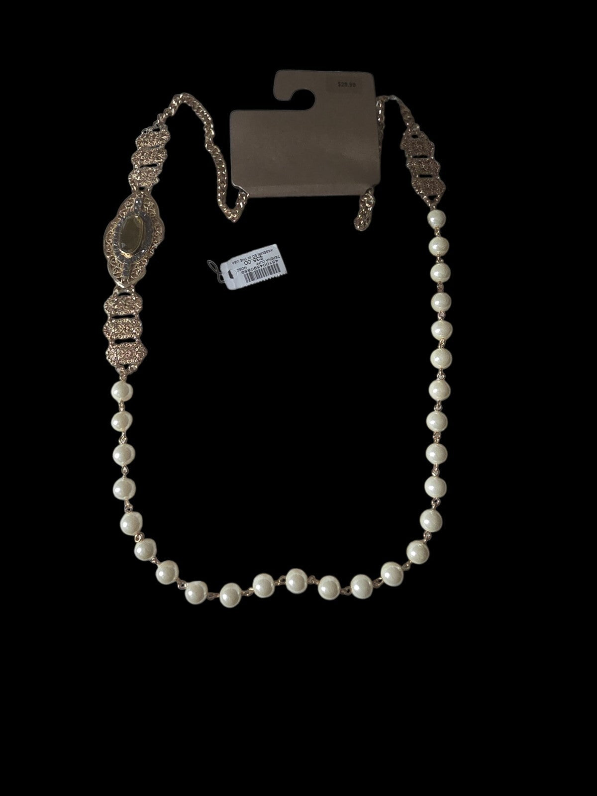 Chicos Long Pearl Satement Necklace