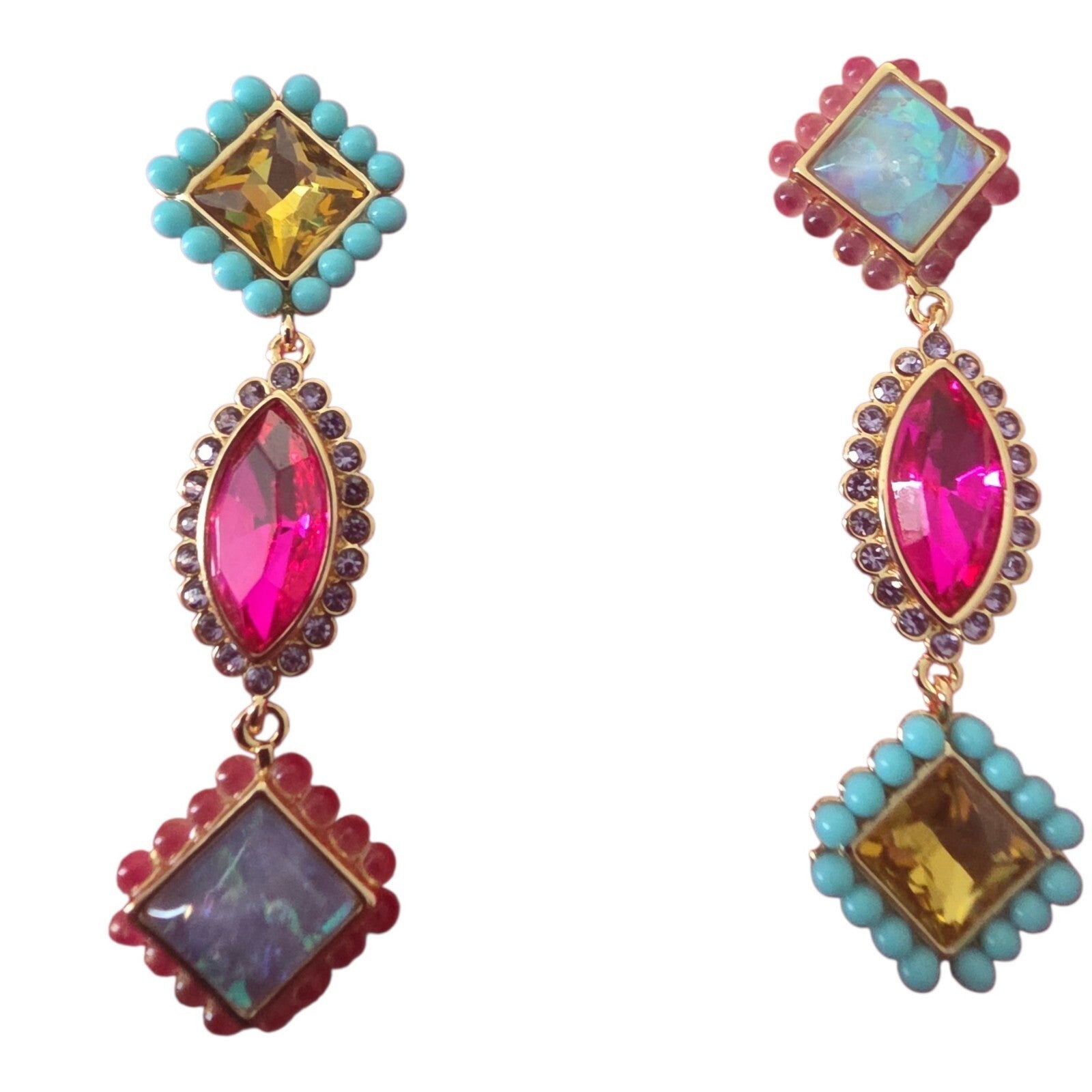 Kurt Geiger London Mismatch Linear Drop Earrings