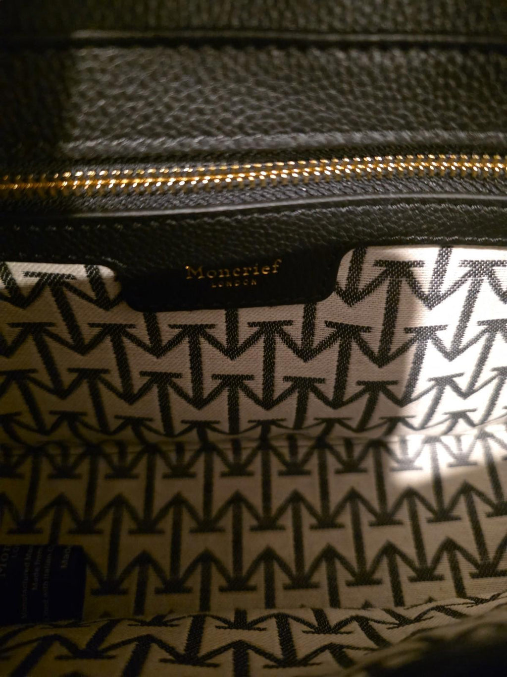 NWT Moncrief London Handbag Taylor Leather Flap Shoulder Purse Black Retail $825