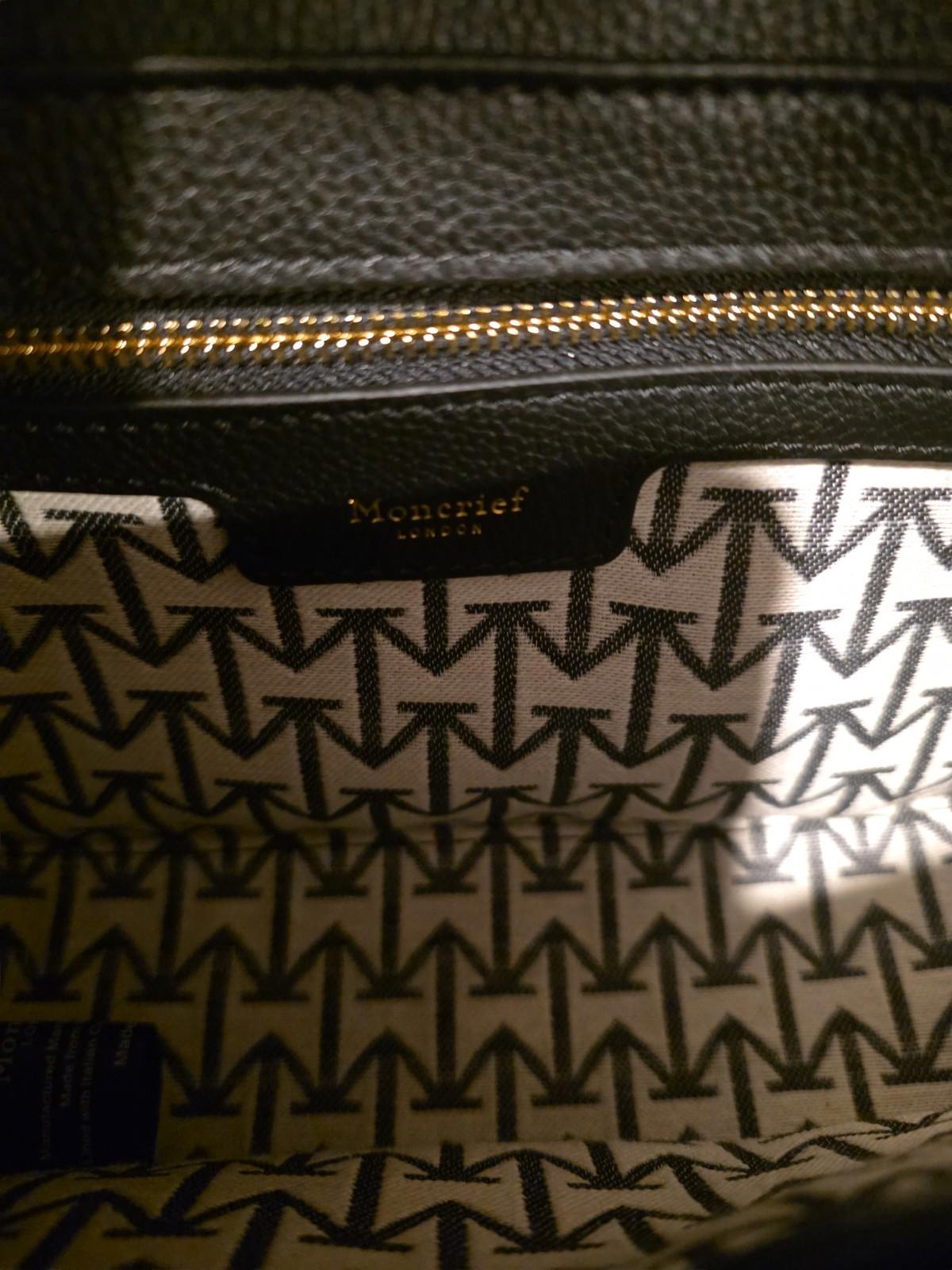 NWT Moncrief London Handbag Taylor Leather Flap Shoulder Purse Black Retail $825