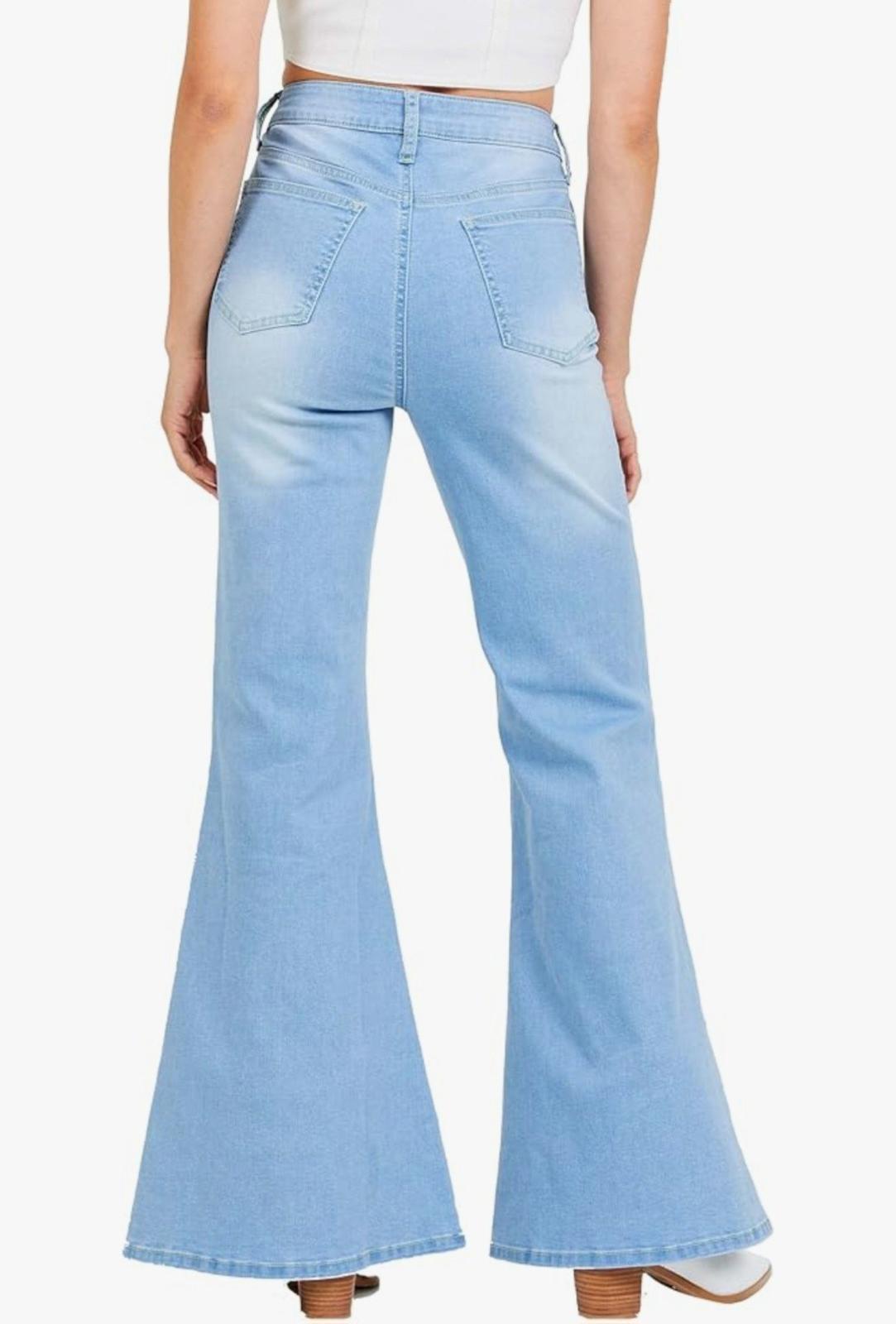 Altar'd State Women's Janice Fit and Flare Jeans High Waisted Wide Leg