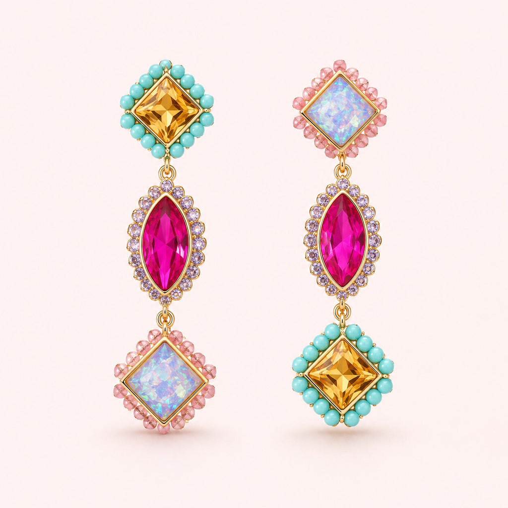 Kurt Geiger London Mismatch Linear Drop Earrings