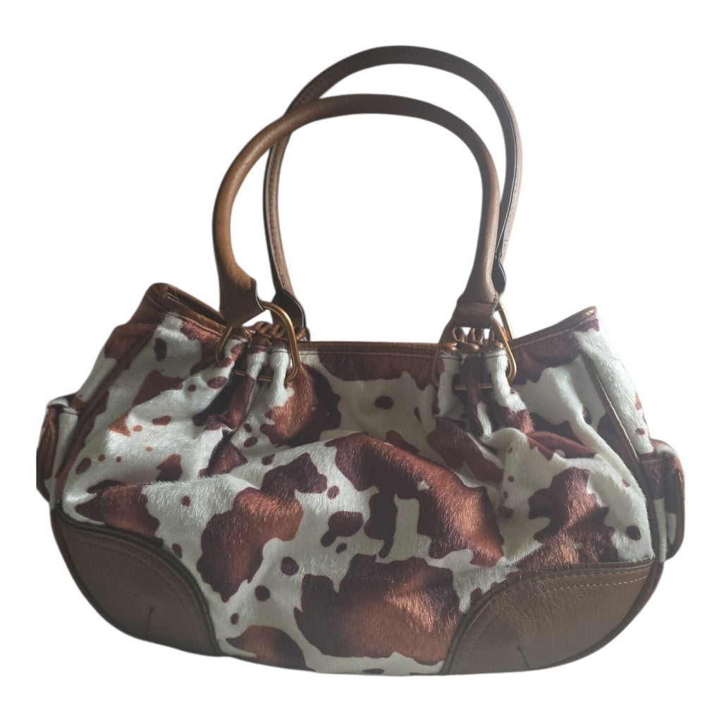 Viral Juicy Couture Romance Saddle Brown Cow Print Satchel