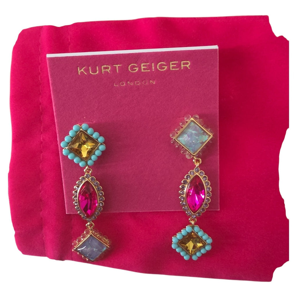 Kurt Geiger London Mismatch Linear Drop Earrings