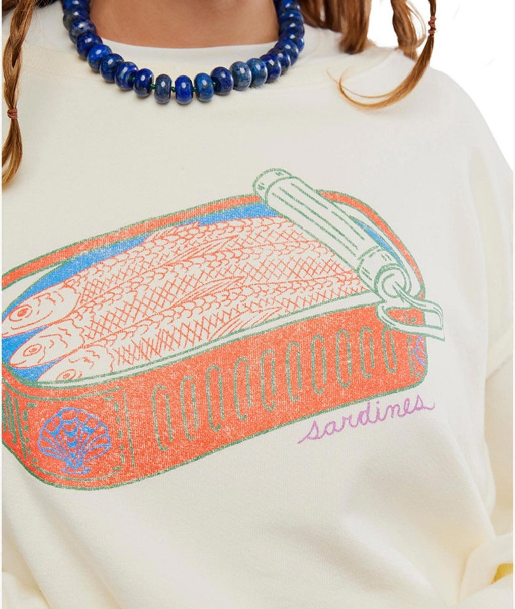 Free People Women's Graphic Camden High-Low Sweatshirt Medium