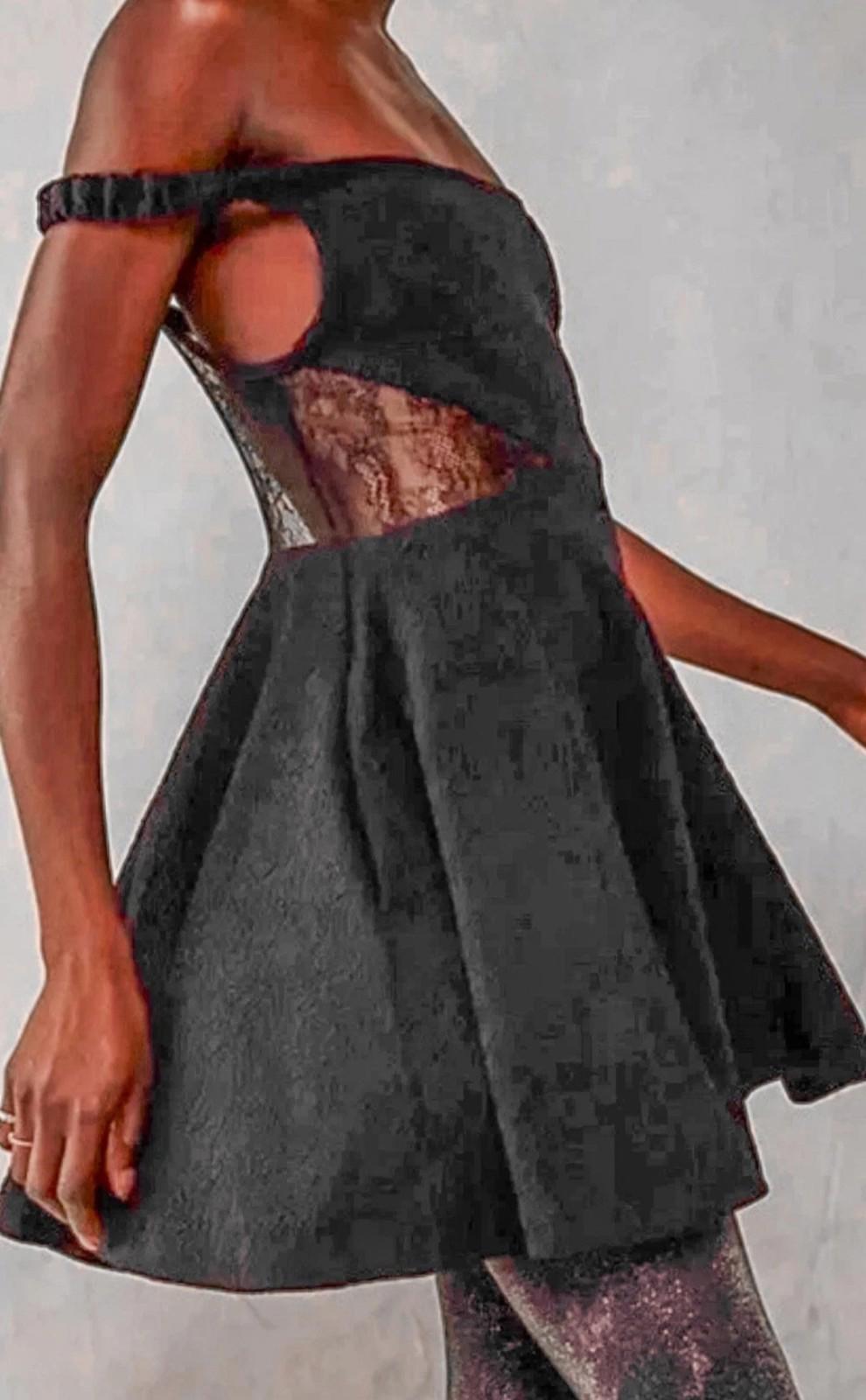 Free People Brooklyn Mini Dress in Black size small nwt