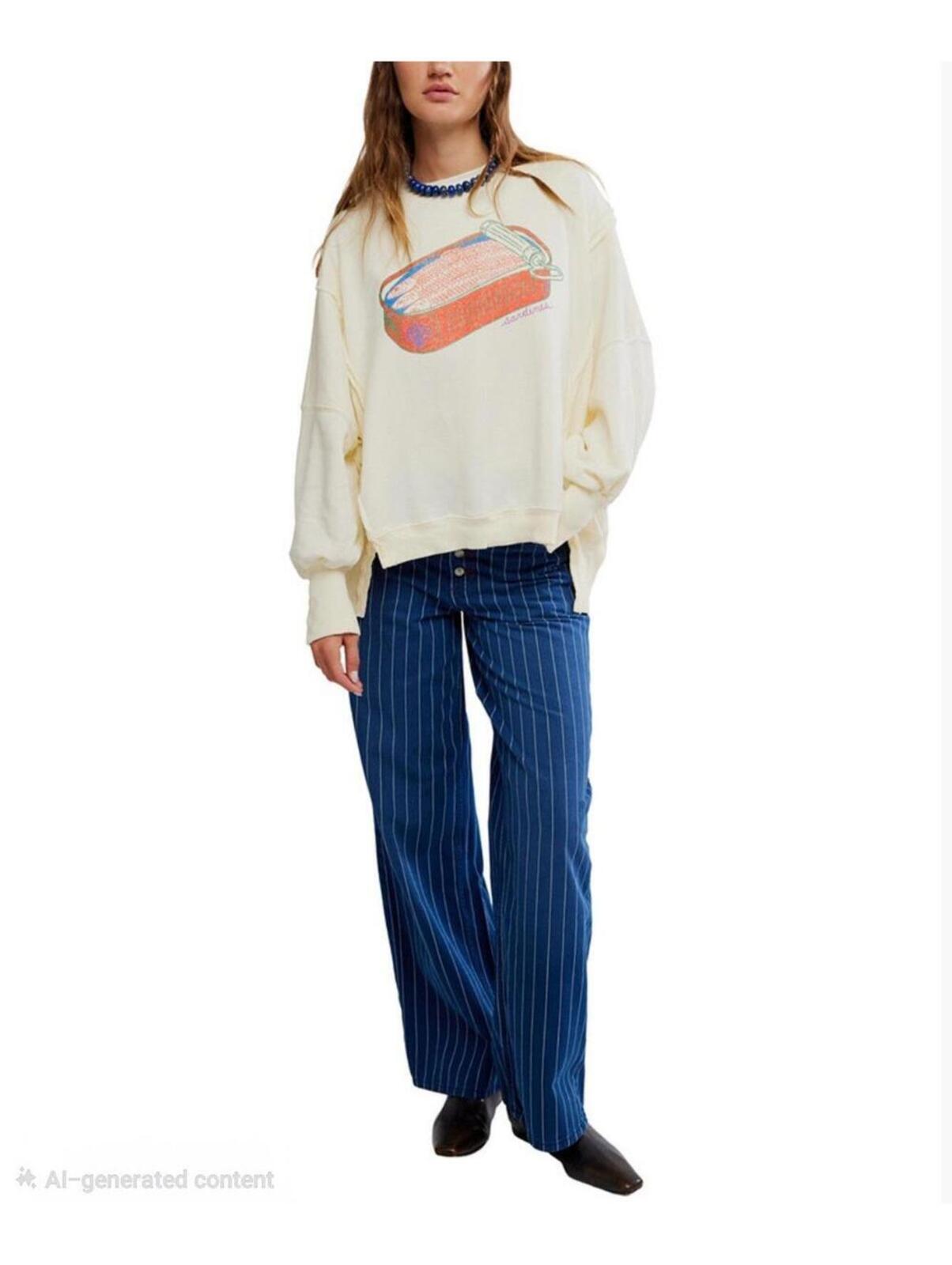 Free People Women's Graphic Camden High-Low Sweatshirt