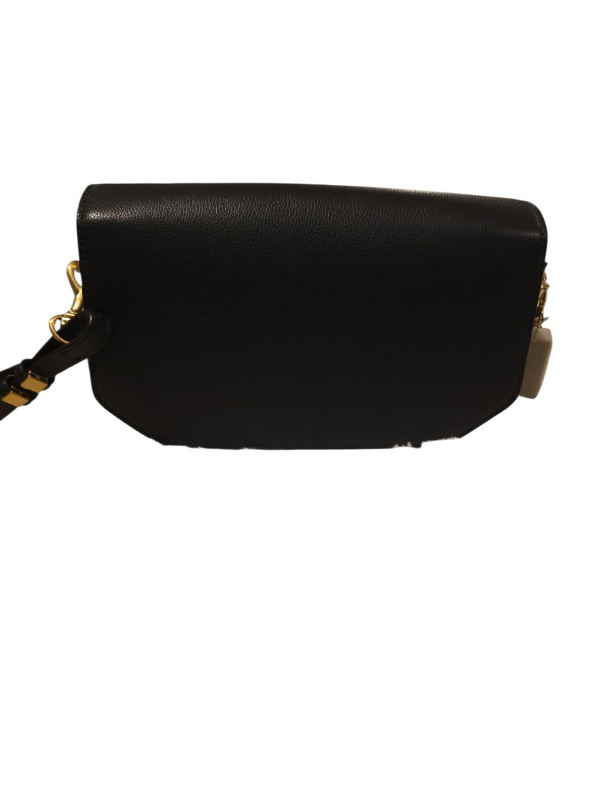 NWT Moncrief London Handbag Taylor Leather Flap Shoulder Purse Black Retail $825