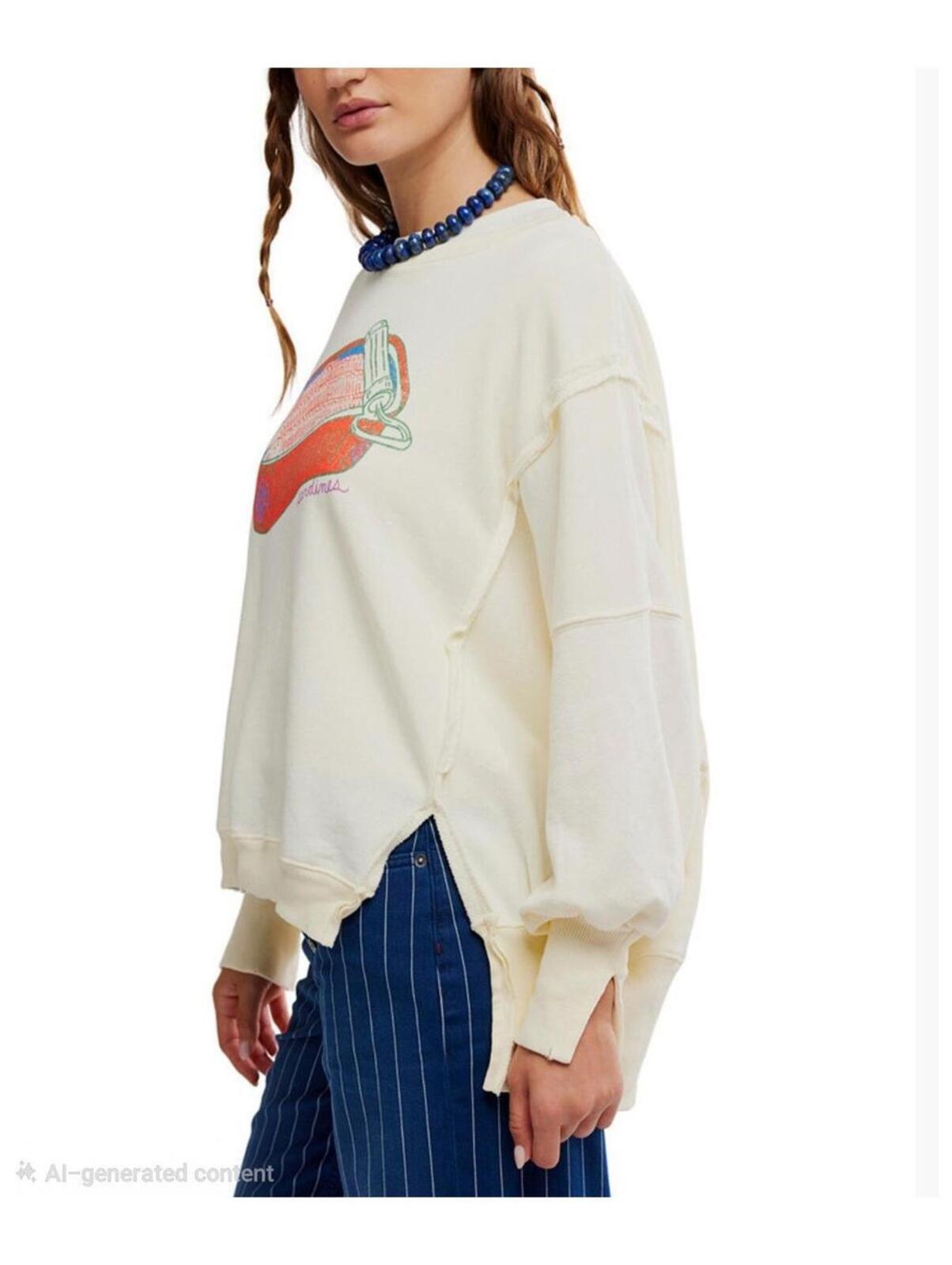 Free People Women's Graphic Camden High-Low Sweatshirt