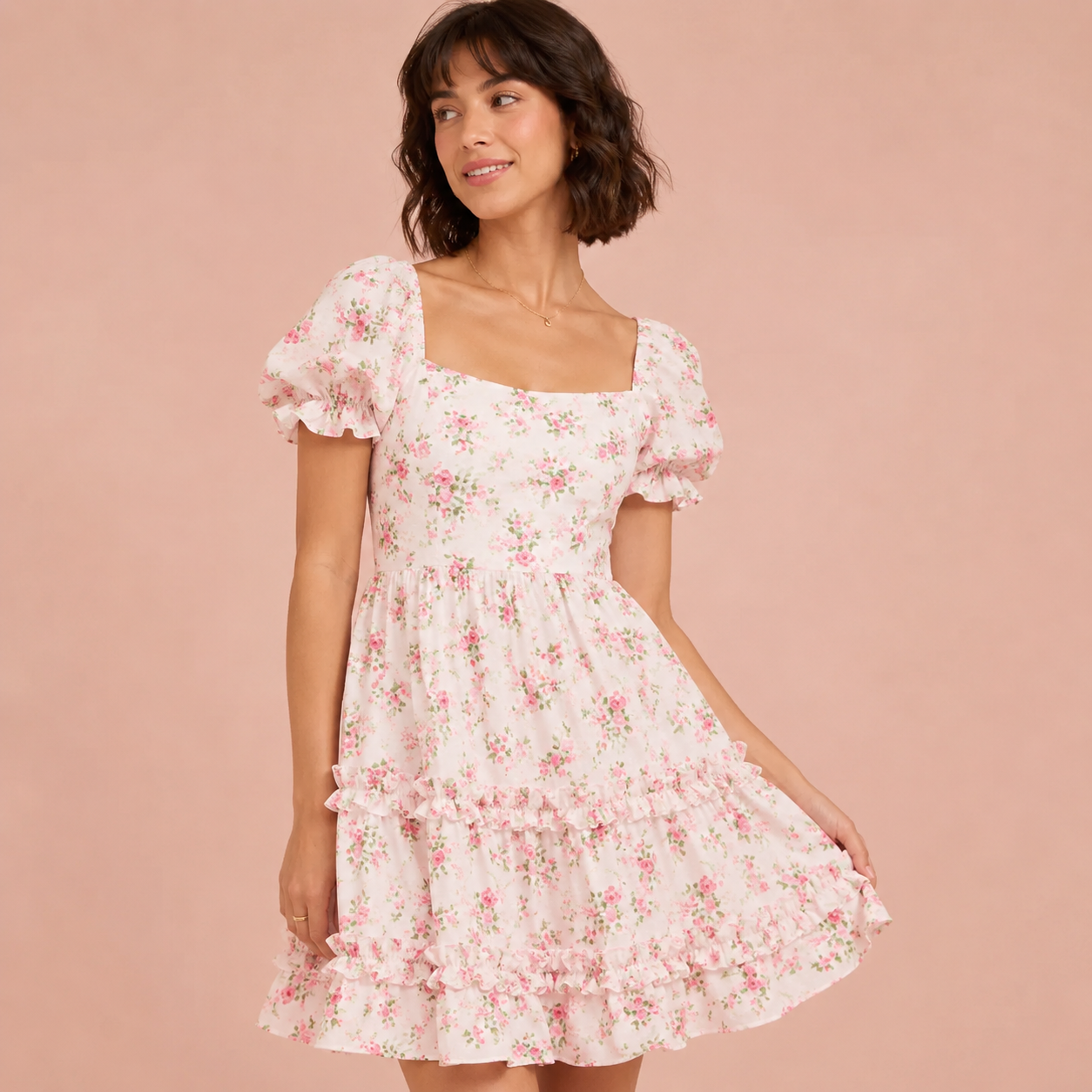 Altr’d State Alessandra Ruffle Floral Tiered Dress