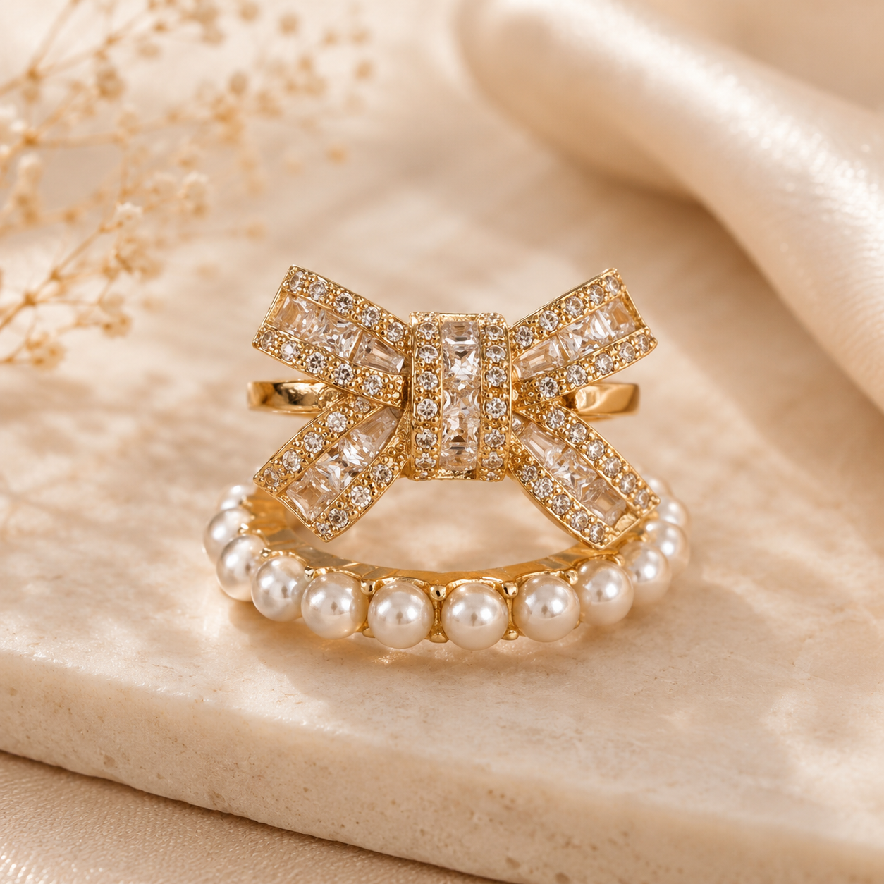 Atterri Cubic Zirconia Bow Ring
