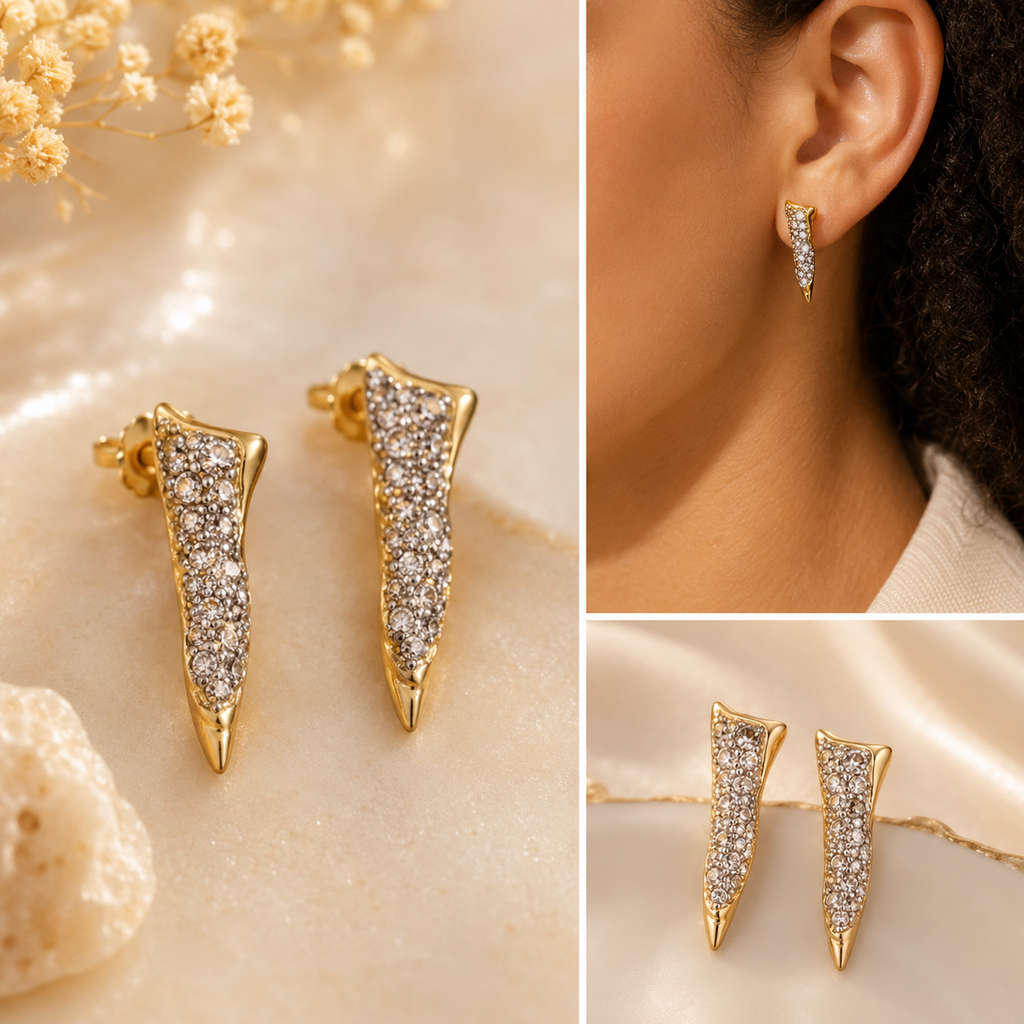 Alexis Bittar Solanales Crystal Spear Stud Earrings