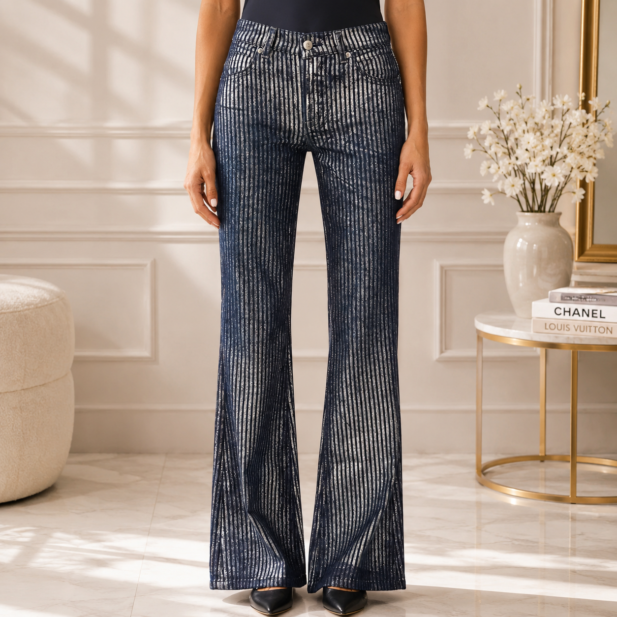 We The Free West Coast Metallic Flare In Country Blue