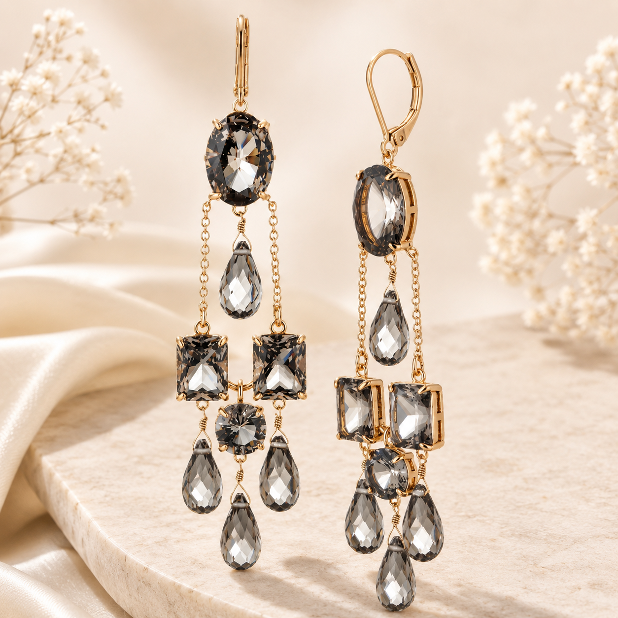 Ralph Lauren Stone Chandelier Earrings
