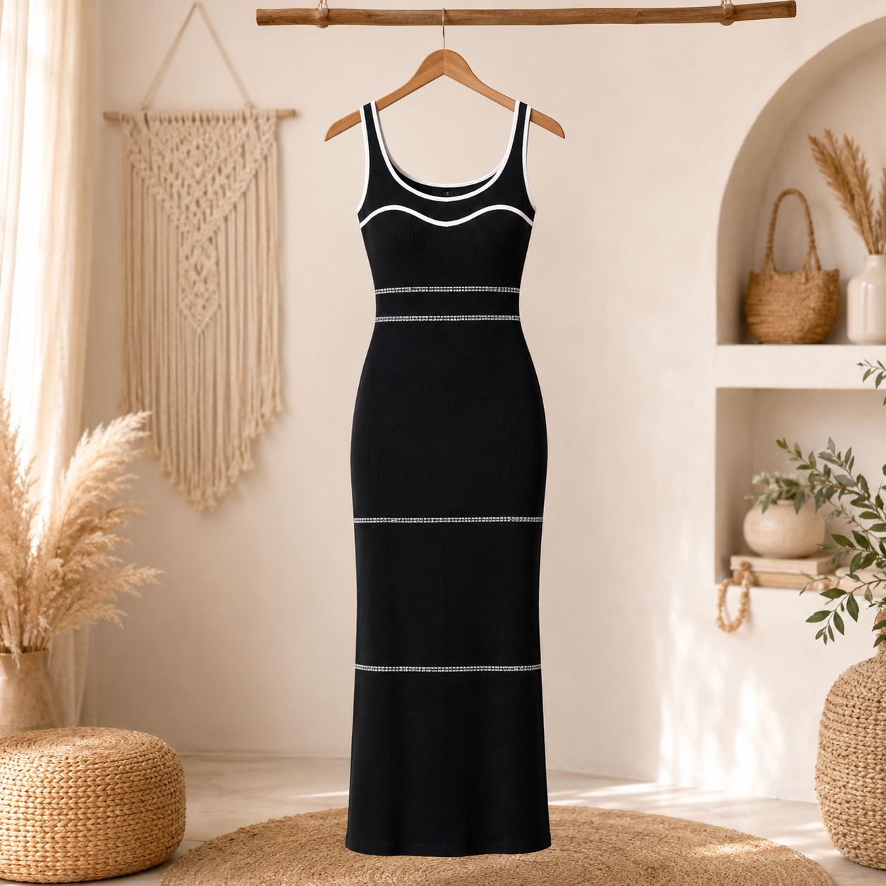 TFY Collection Black Crochet Dress